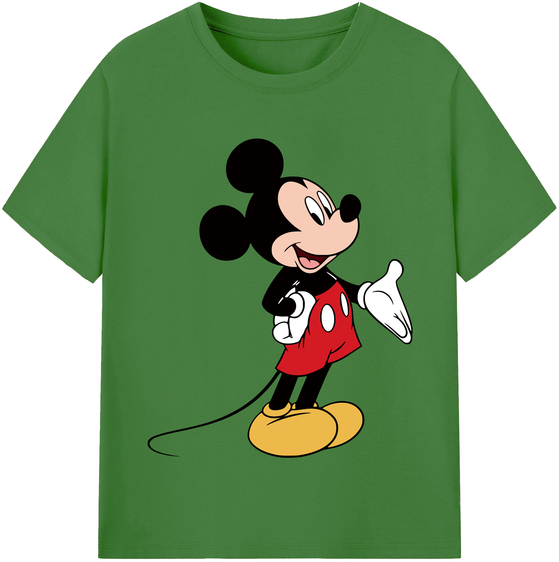 （画像用） ミッキーマウス Mickey Mouse レディースカジュアルプリントTシャツ（綿100％）